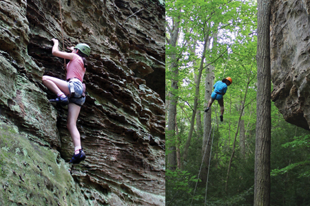 climb and rappel at high rock adventures hocking hills ohio