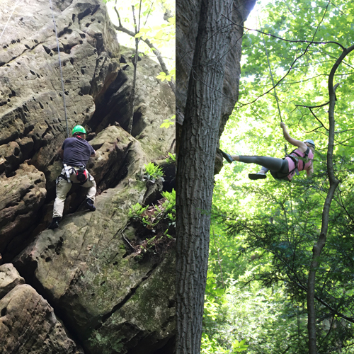 climb and rappel at high rock adventures hocking hills ohio