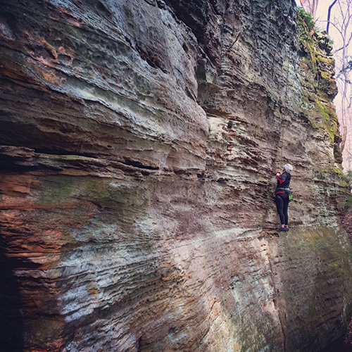 rock climbing in hocking hills ohio at high rock adventures