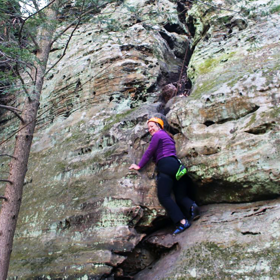 Female guest on beginner climb