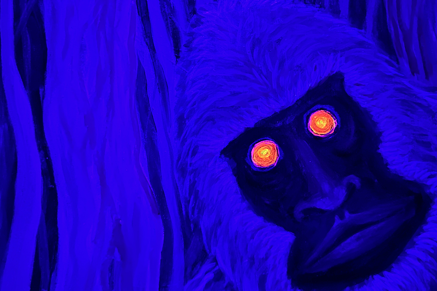 Escape Room sasquatch red eyes painting